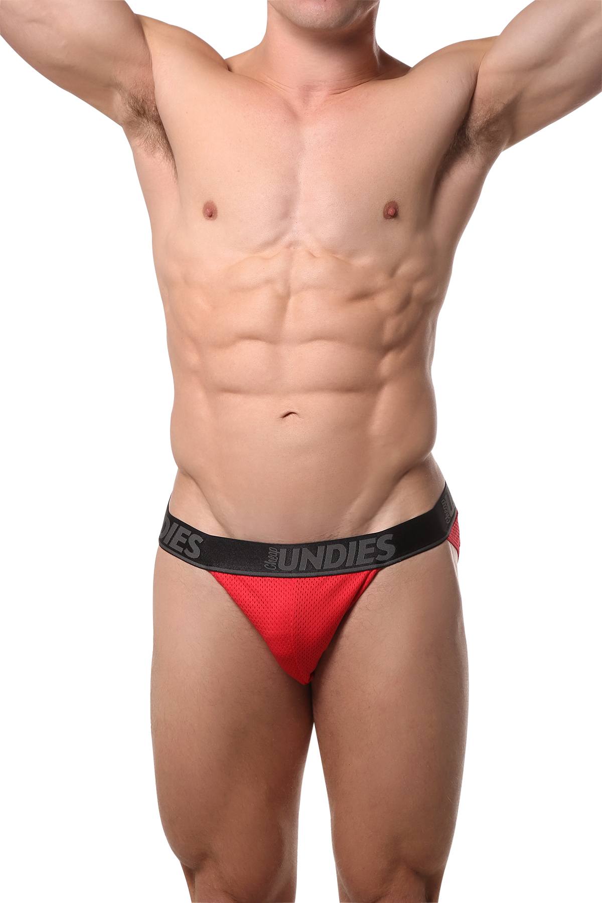 CheapUndies Red Mesh Bikini Brief