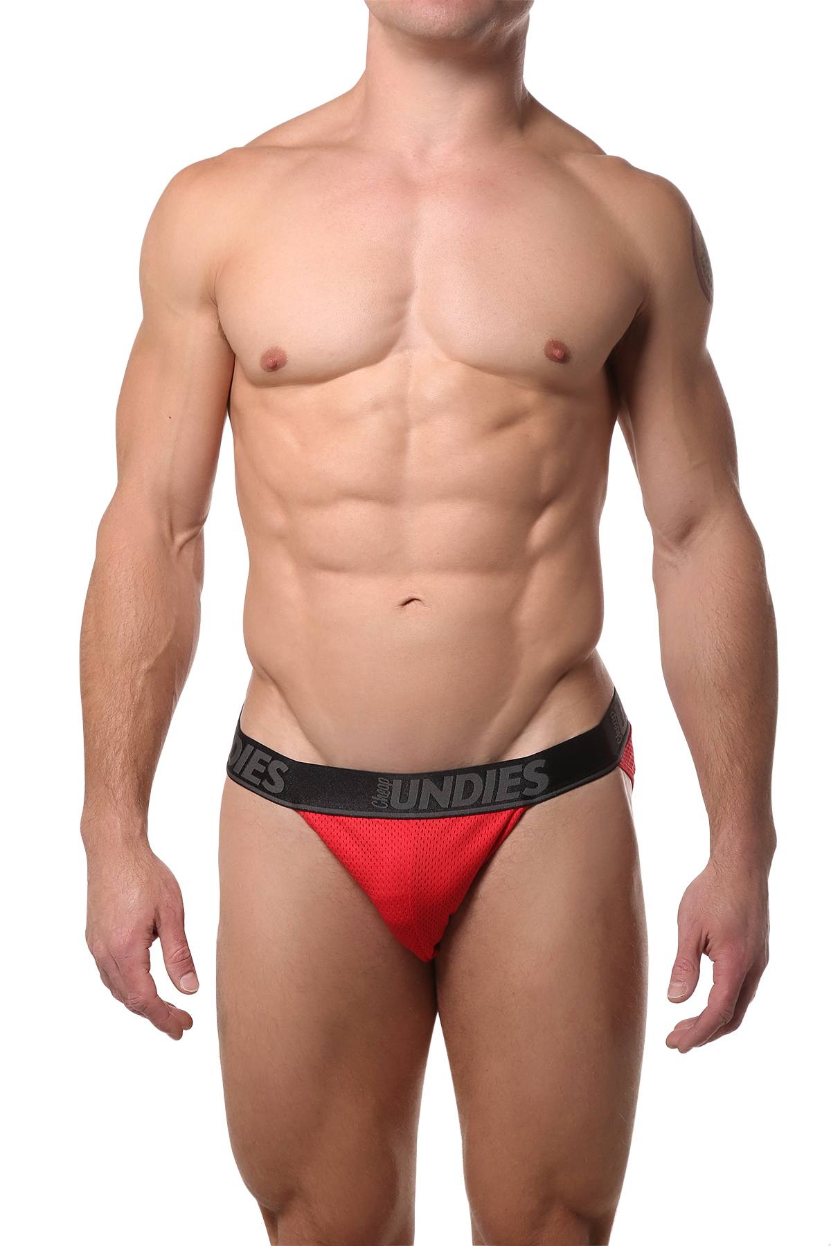 CheapUndies Red Mesh Bikini Brief