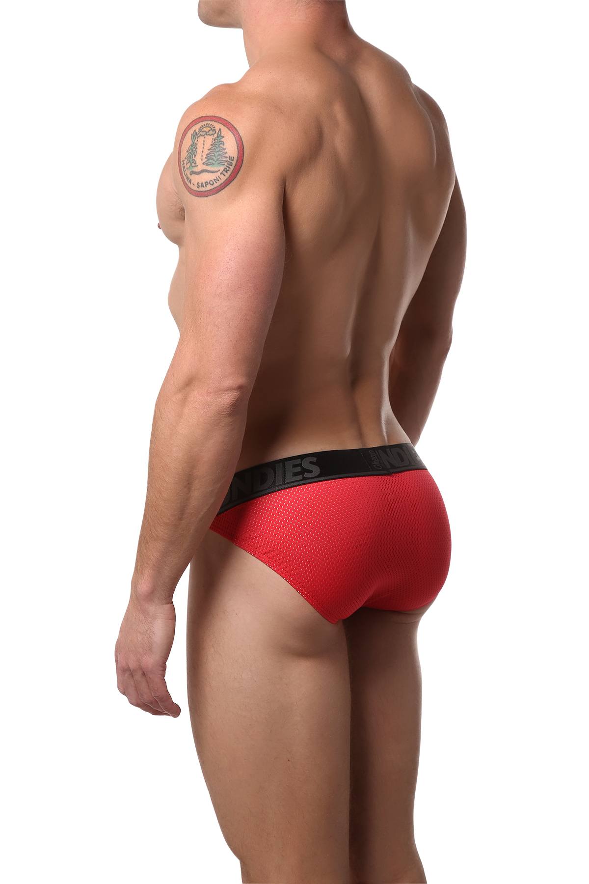 CheapUndies Red Mesh Bikini Brief