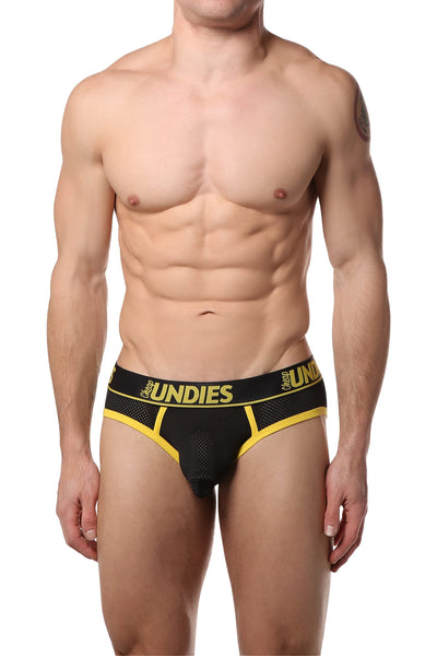 CheapUndies Yellow Exposed Sport Mesh Brief