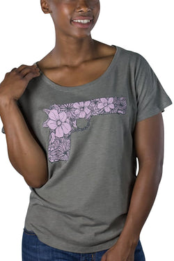 Choke Beige Flower-Power Dolman Tee thumbnail 1