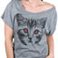 Choke Grey Angry-Kitty Dolman Tee