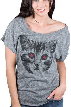 Choke Grey Angry-Kitty Dolman Tee thumbnail 1