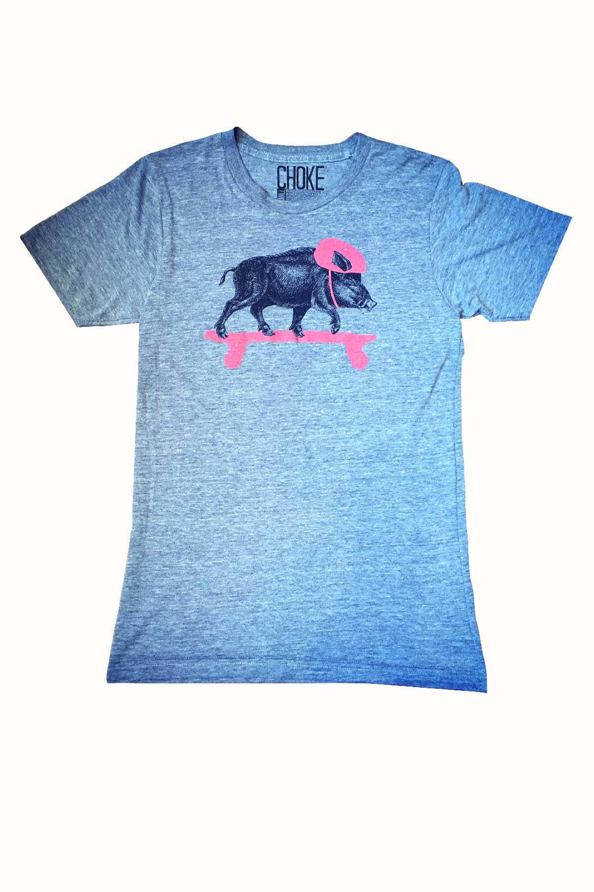Choke Grey Skateboarder Tee