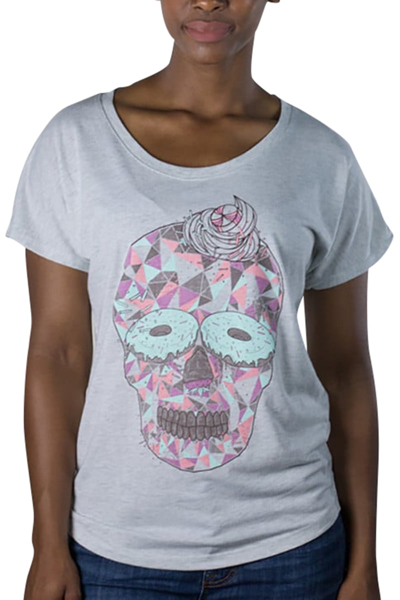 Choke Grey Sugar-Skull Dolman Tee