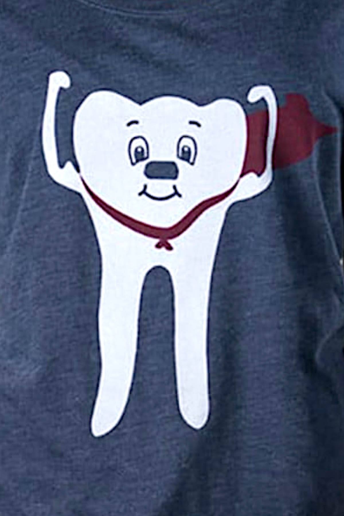 Choke Navy-Blue Mighty-Tooth Dolman Tee
