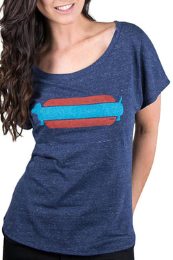 Choke Navy Hot Dog USA Dolman Tee thumbnail 1