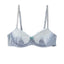 Christian Lacroix Pearl & Blue Glass Lace-Accent Satin Balconette Bra