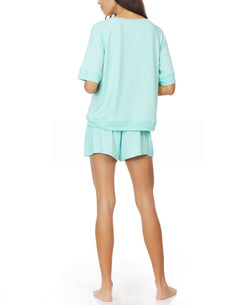 Christian Siriano New York Yasuni Loungewear Shorts Set Aqua thumbnail 2