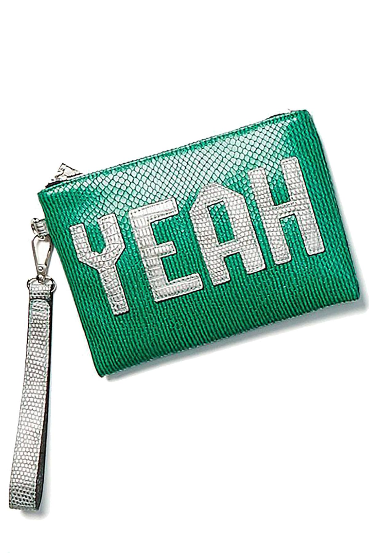 Circus by Sam Edelman Green Snake-Embossed YEAH Zip Pouch
