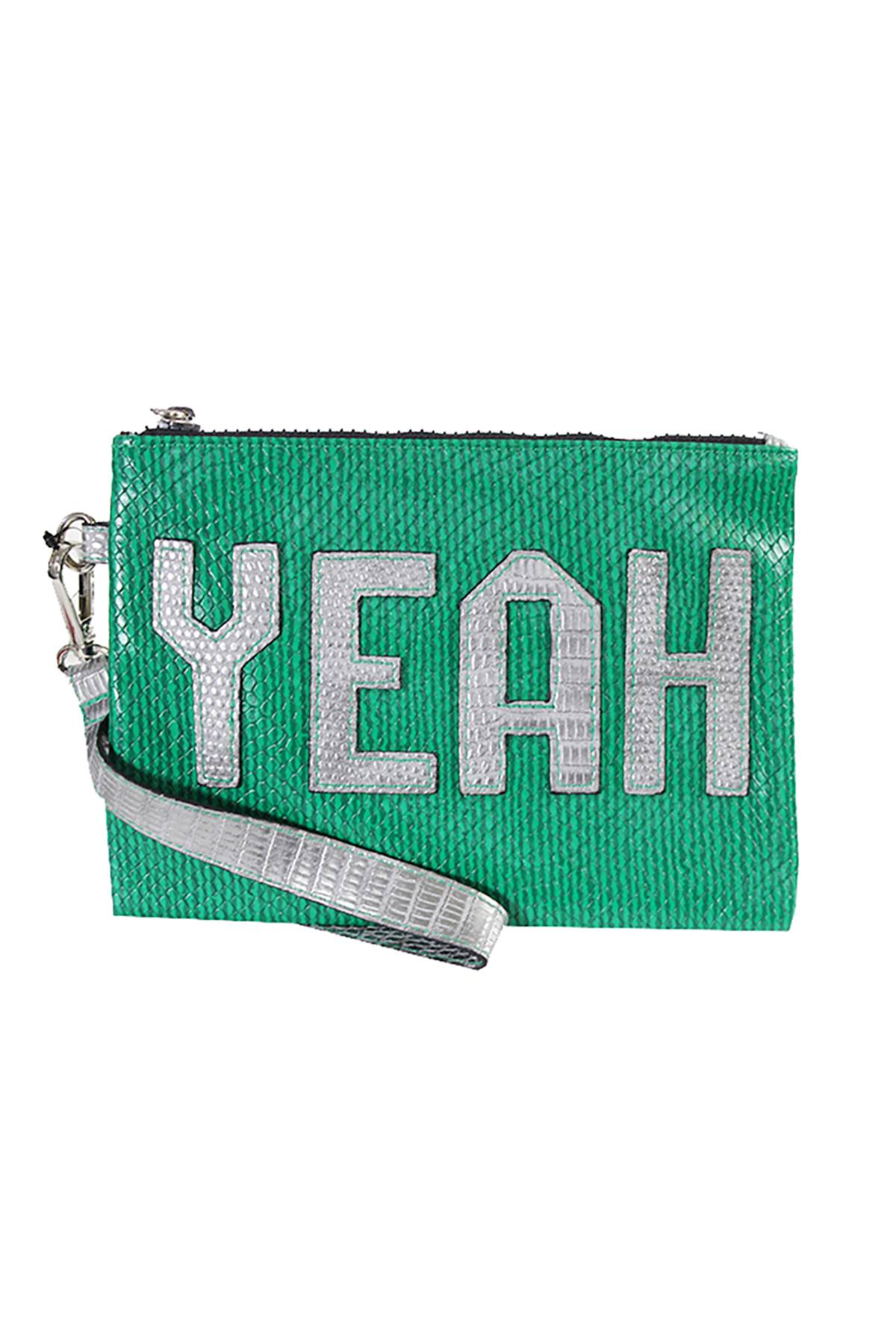 Circus by Sam Edelman Green Snake-Embossed YEAH Zip Pouch