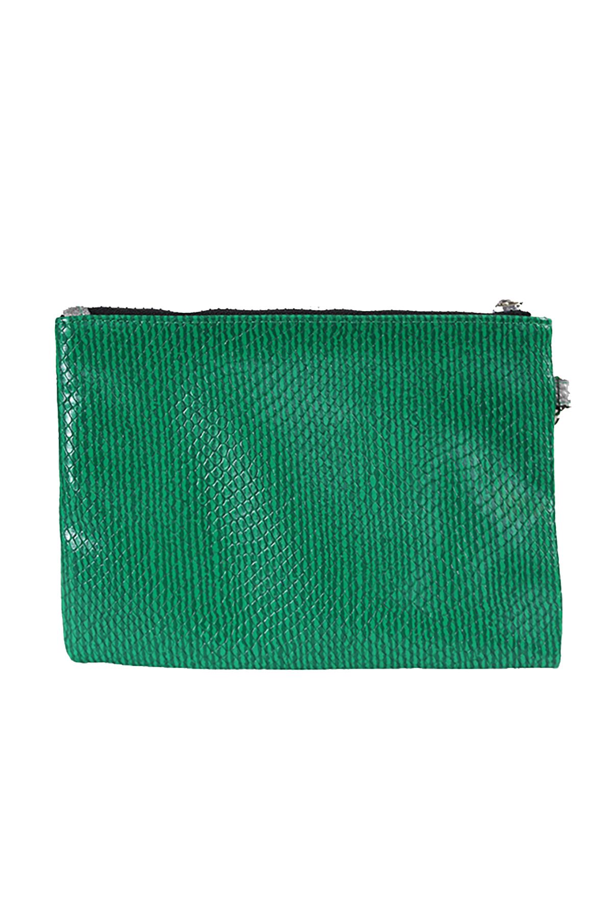 Circus by Sam Edelman Green Snake-Embossed YEAH Zip Pouch