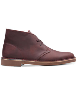 Clarks Bushacre 2 Aubergine Leather Chukka Boots Aubergine thumbnail 2