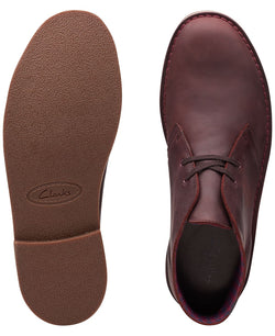 Clarks Bushacre 2 Aubergine Leather Chukka Boots Aubergine thumbnail 3