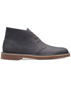 Clarks Bushacre 2 Aubergine Leather Chukka Boots Graphite thumbnail 2