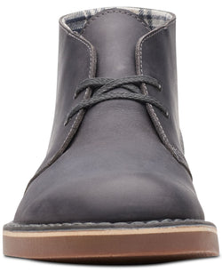 Clarks Bushacre 2 Aubergine Leather Chukka Boots Graphite thumbnail 4