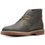 Clarks Bushacre 2 Aubergine Leather Chukka Boots Olive