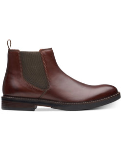Clarks Paulson Up Black Leather Casual Boots Mahogany Leather thumbnail 2