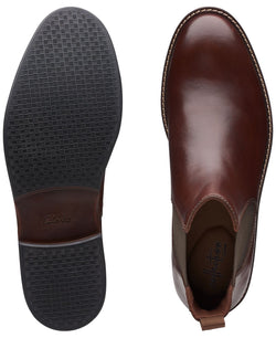 Clarks Paulson Up Black Leather Casual Boots Mahogany Leather thumbnail 3