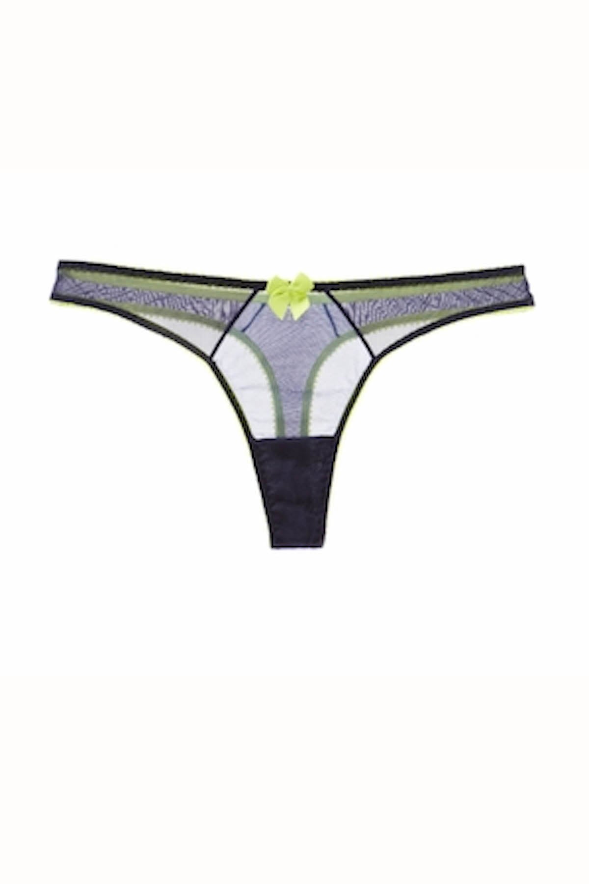 Claudette Navy & Lime Thong