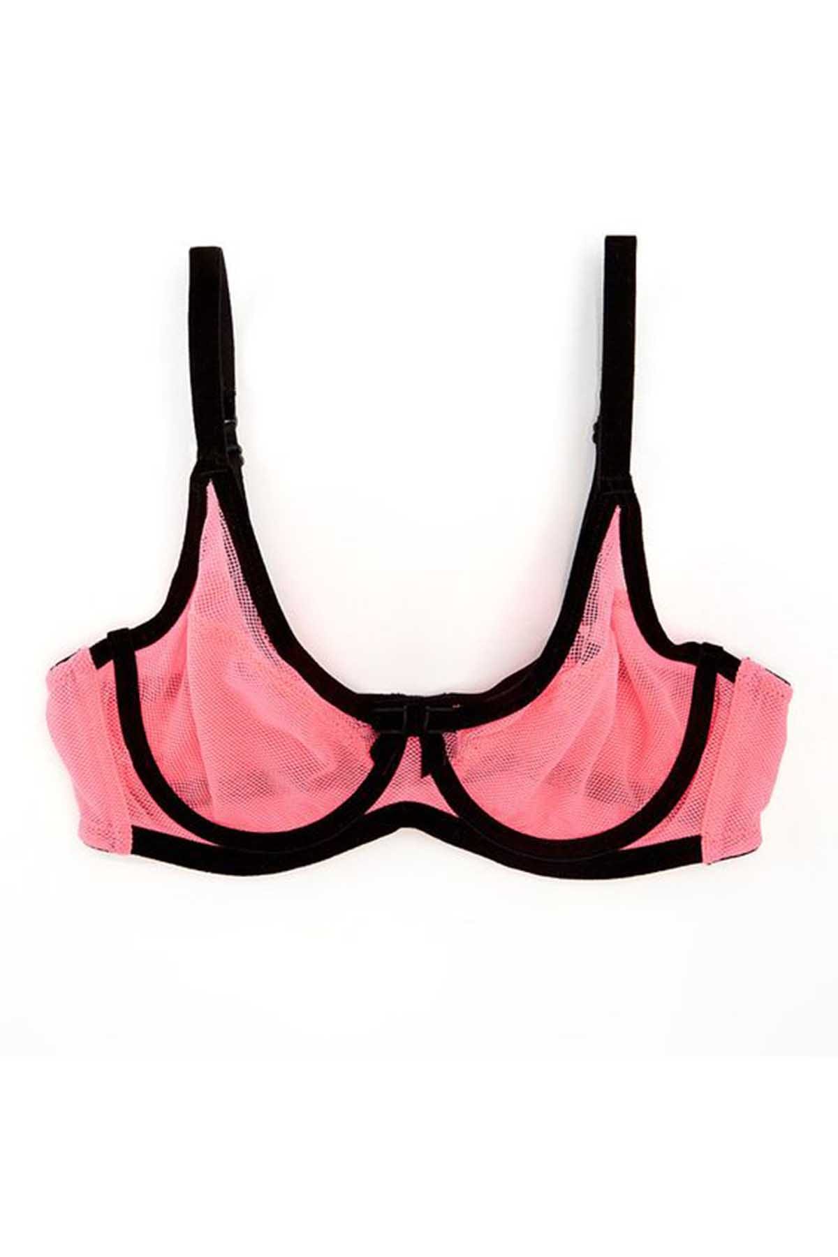 Claudette Pink Mesh Demi Bra