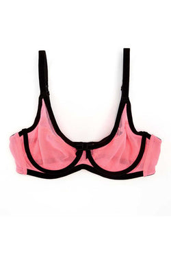 Claudette Pink Mesh Demi Bra thumbnail 3