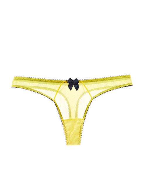 Claudette Yellow & Navy Thong