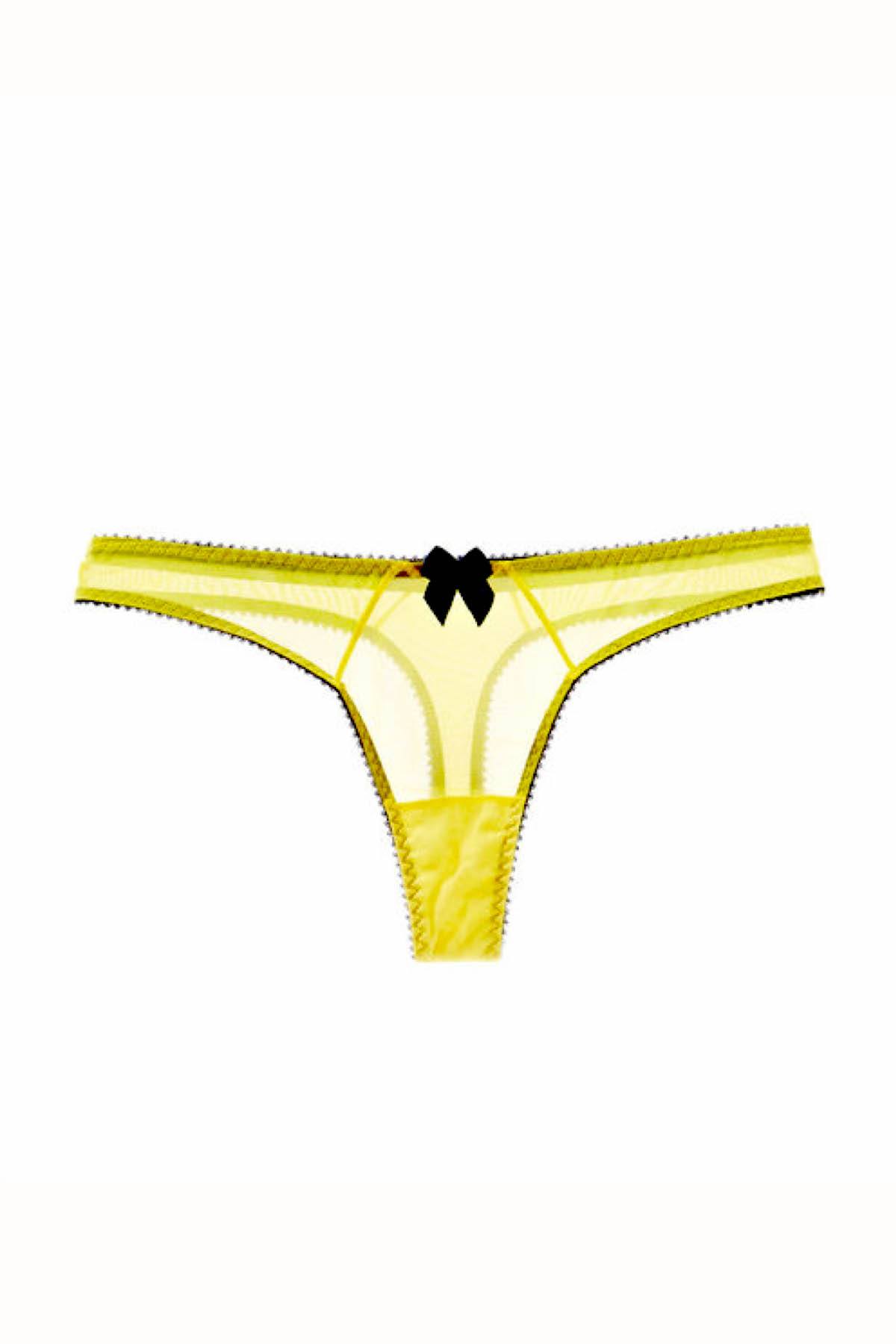 Claudette Yellow & Navy Thong