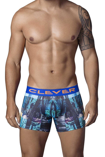 Clever Black/Blue Cosmopolitan Boxer Brief