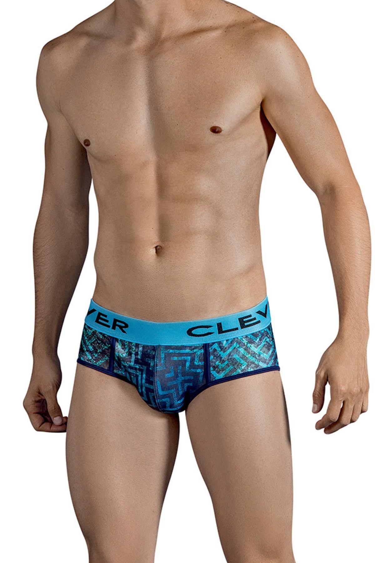 Clever Dark-Blue Labyrinth Piping Brief