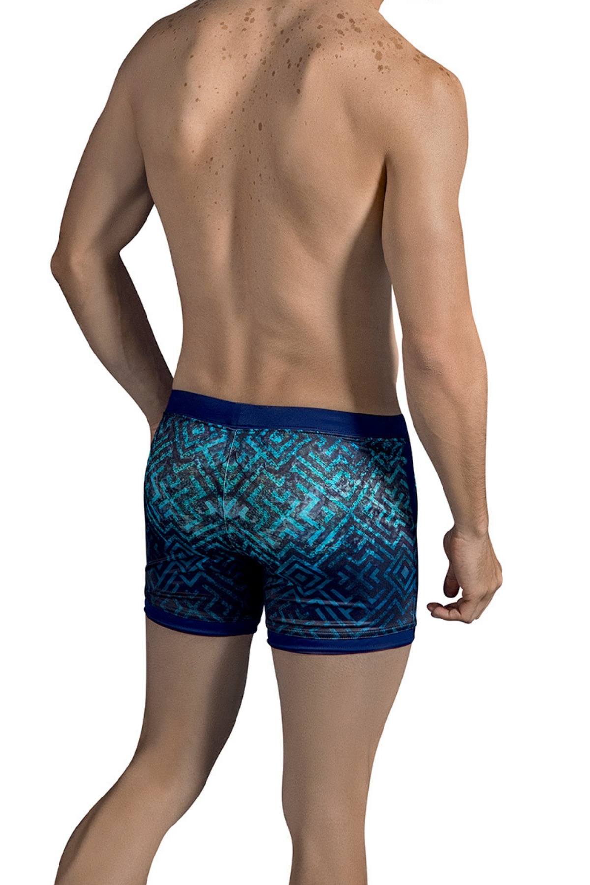 Clever Dark-Blue Labyrinth Swim Trunk