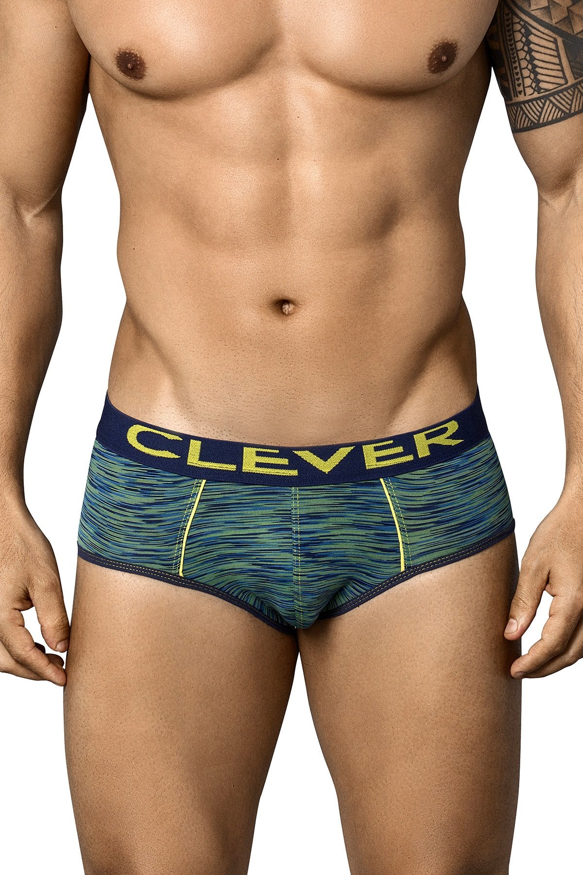 Clever Green/Navy Opera Piping Brief