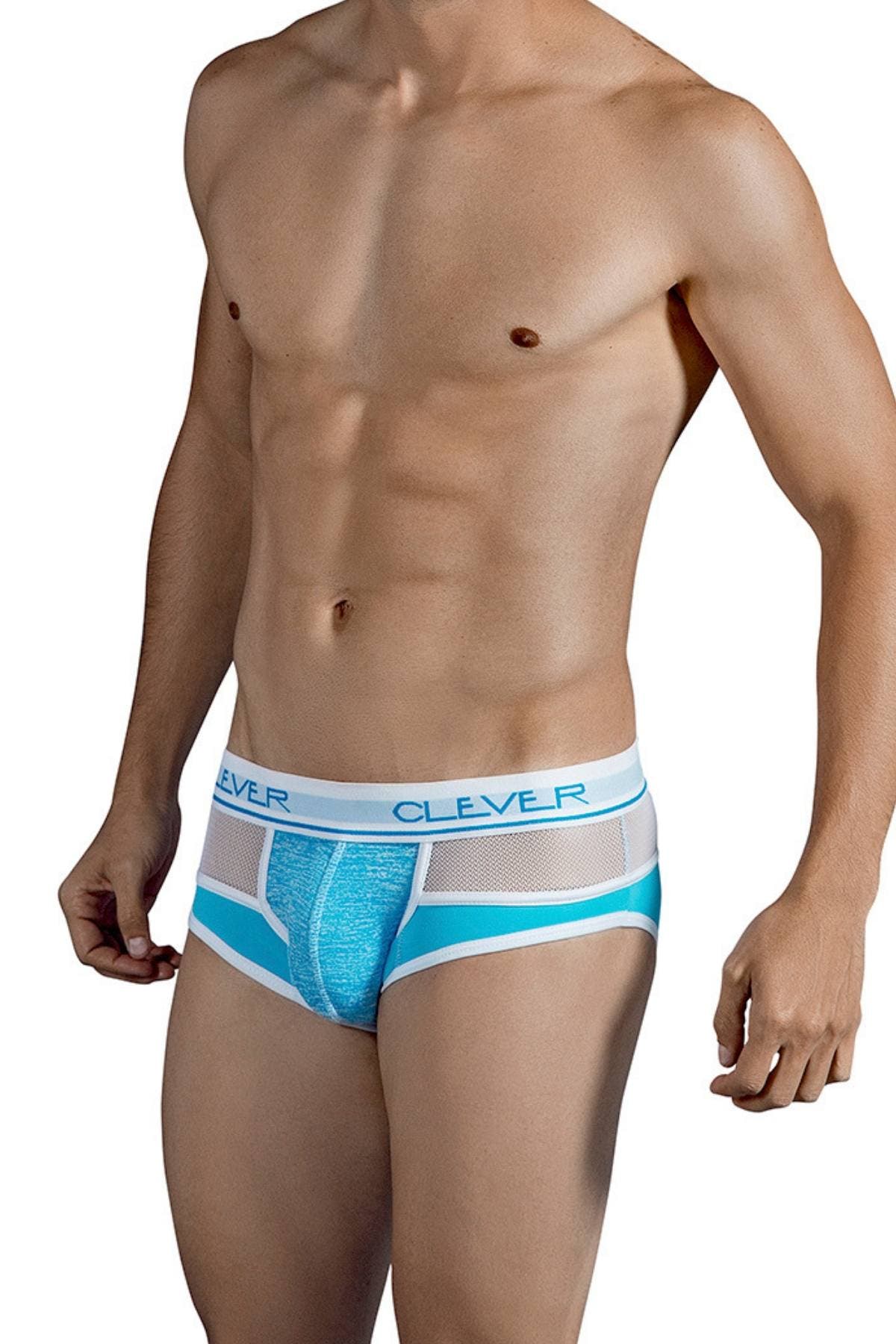 Clever Light-Blue Honeycomb Piping Brief