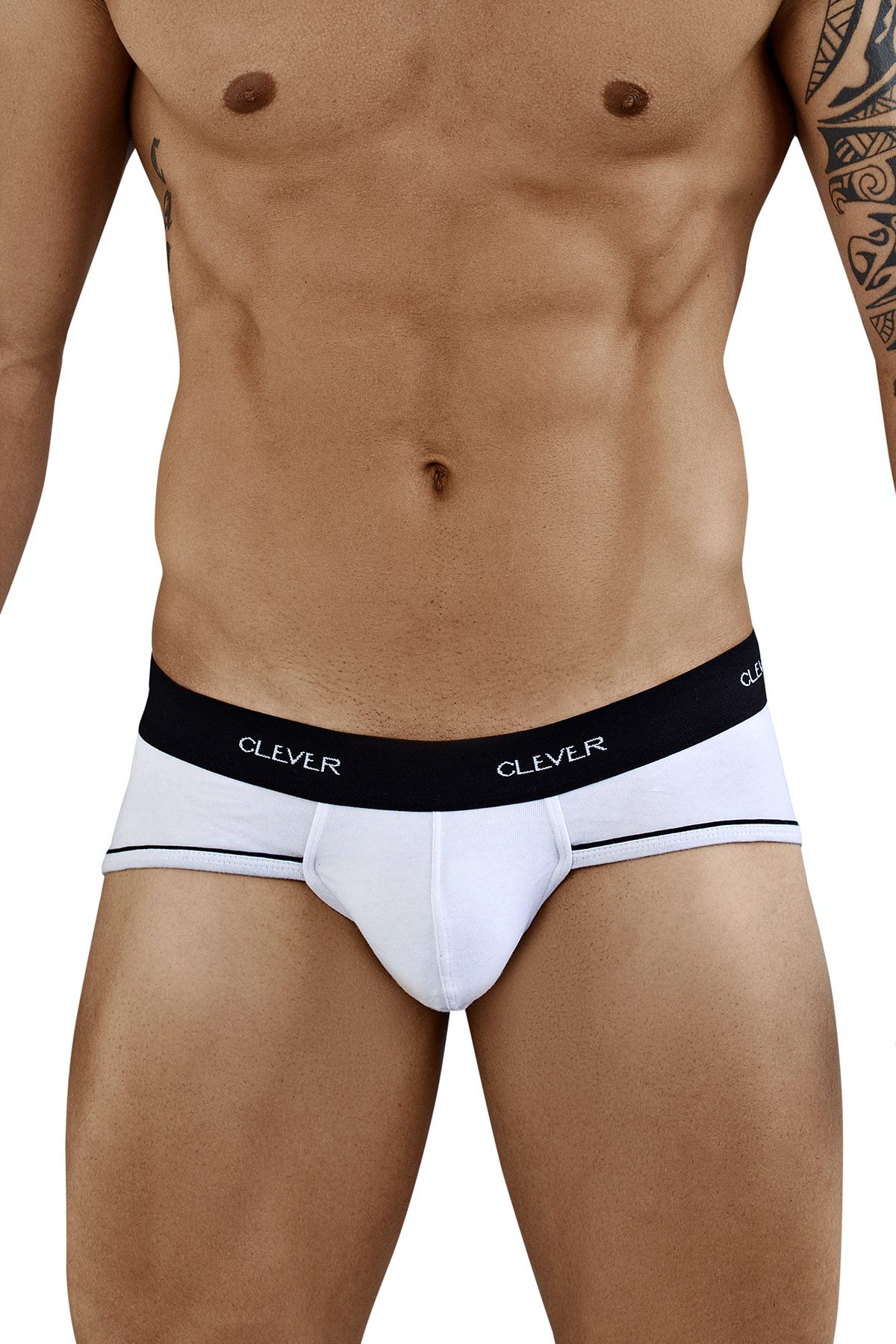 Clever White Alpine Piping Brief