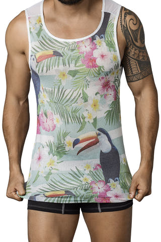 Clever White Flowers Tank Top