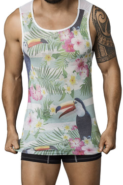 Clever White Flowers Tank Top thumbnail 1