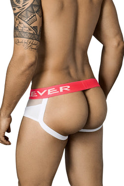 Clever White/Neon Coral Kissable Jockstrap thumbnail 2