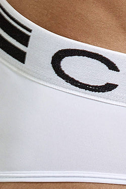 Clever White Sophisticated Piping Brief thumbnail 3