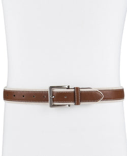 Club Room 35mm Leather Overlay Belt Tan thumbnail 4