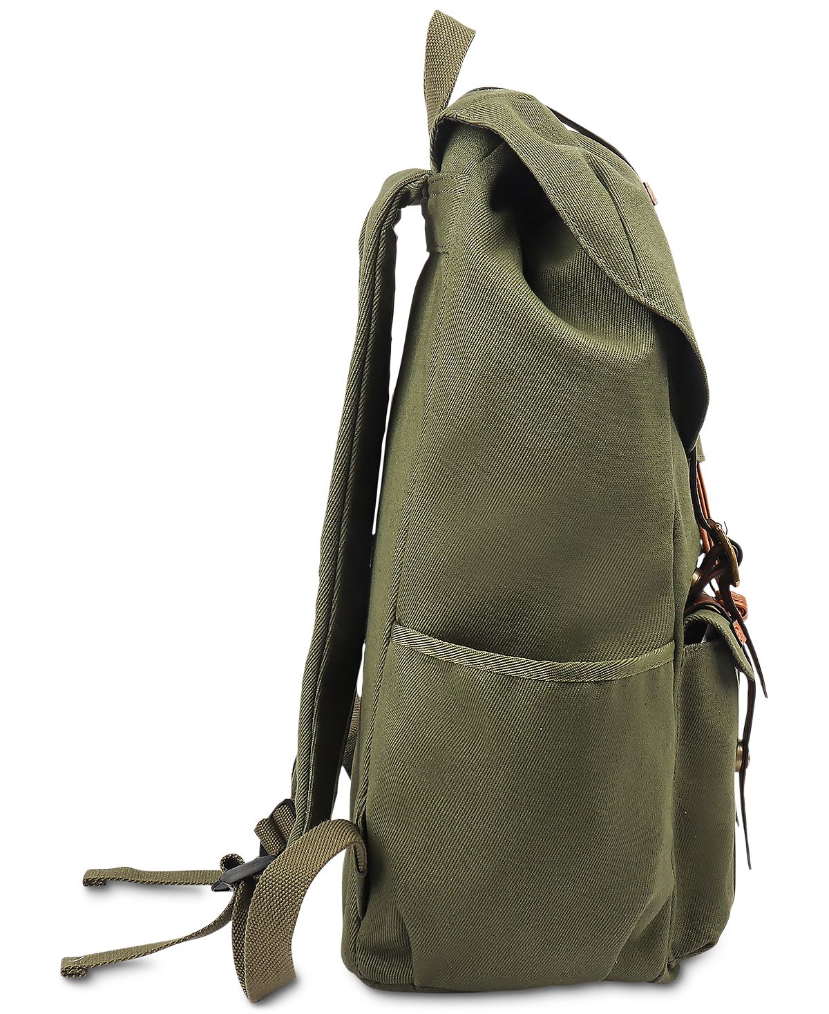 Club Room Backpack With Flaps Green Khaki