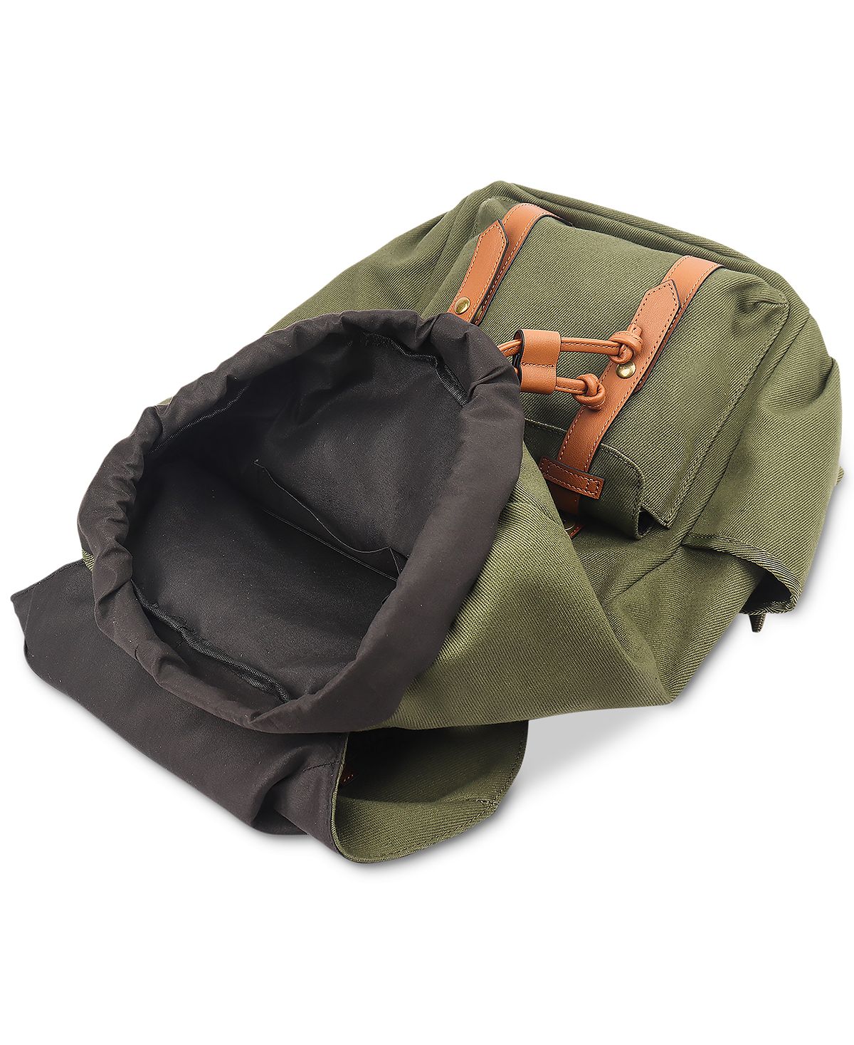 Club Room Backpack With Flaps Green Khaki