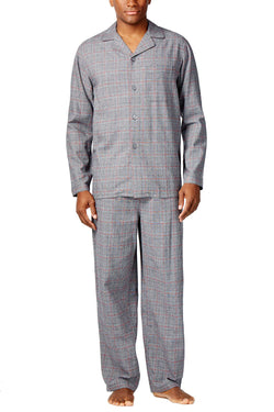 Club Room Burgundy Glenplaid Tonal Pajama Set thumbnail 1
