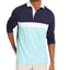 Club Room Chest Stripe Long Sleeve Polo Shirt Aqua Reef