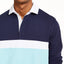 Club Room Chest Stripe Long Sleeve Polo Shirt Aqua Reef