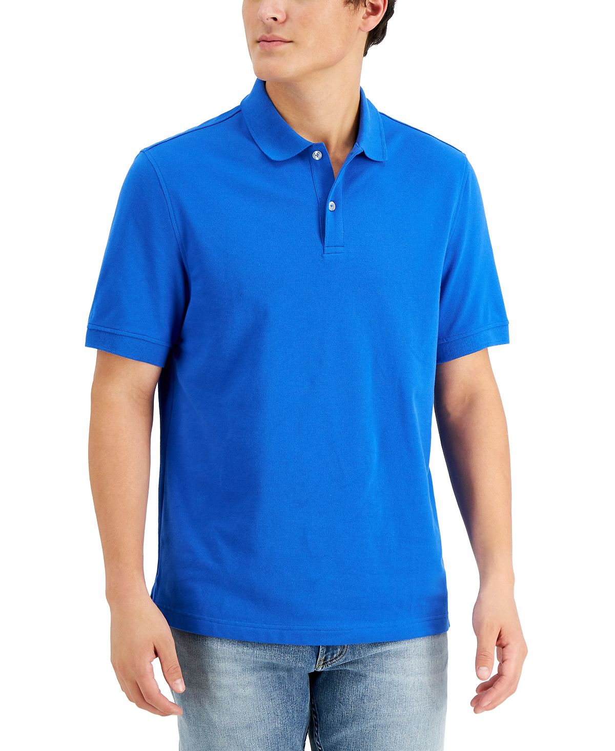 Club Room Classic Fit Performance Stretch Polo Laser Blue