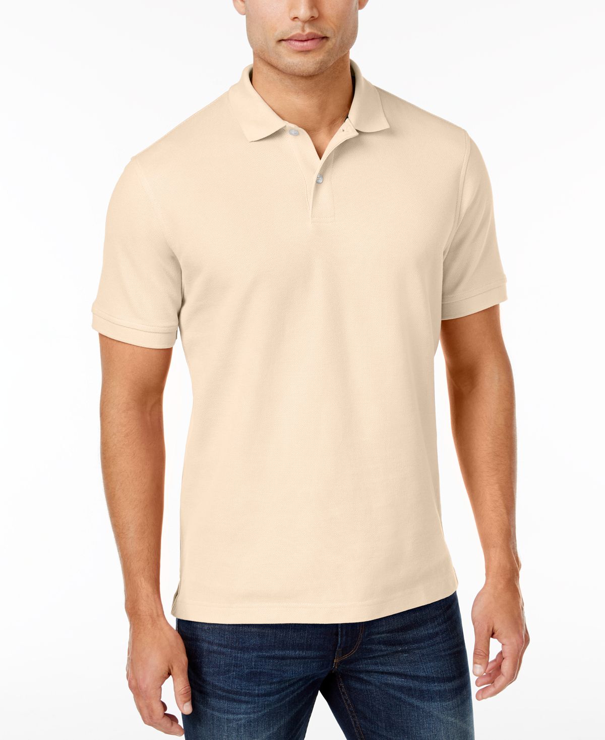 Club Room Classic-fit Solid Performance Upf 50+ Polo Natural