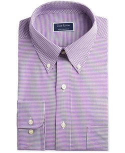 Club Room Classic/regular Fit Performance Mini Gingham Dress Shirt Purple thumbnail 1