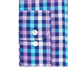 Club Room Classic/regular Fit Performance Multi Gingham Dress Shirt Navy Teal thumbnail 2