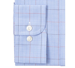 Club Room Classic/regular Fit Stretch Small Glen Plaid Dress Shirt Light Blue Red thumbnail 3