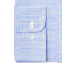 Club Room Classic/regular Fit Stretch Small Glen Plaid Dress Shirt Light Blue Yellow thumbnail 2